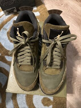 Jordan Men’s Olive/Tan Suede High-Top Sneakers